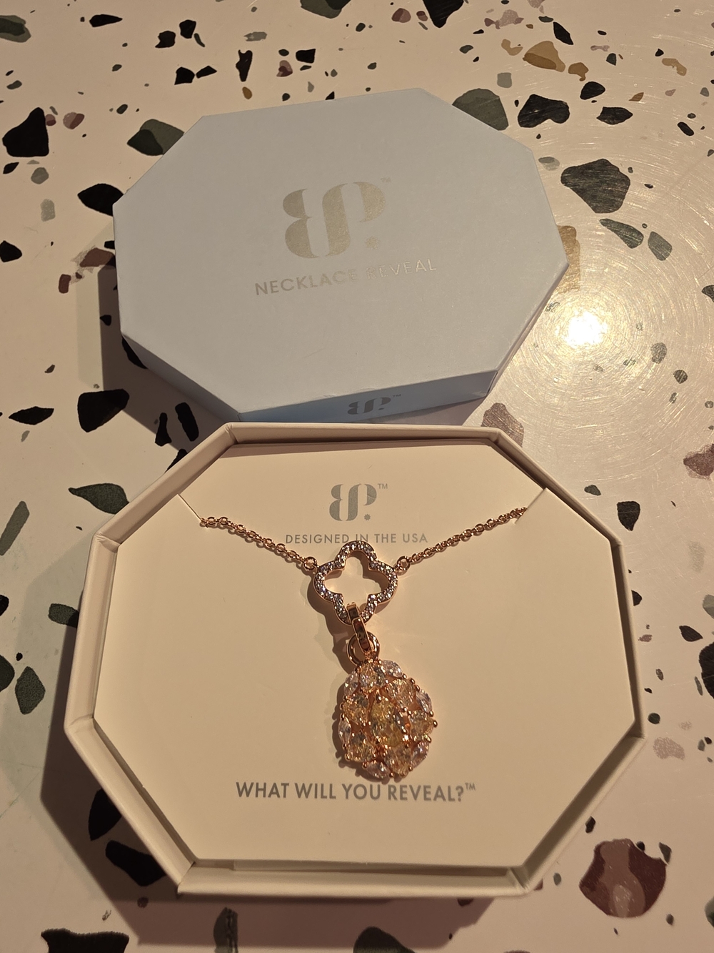BP OG The Kennedy Rose Gold Necklace With Lemon CZ